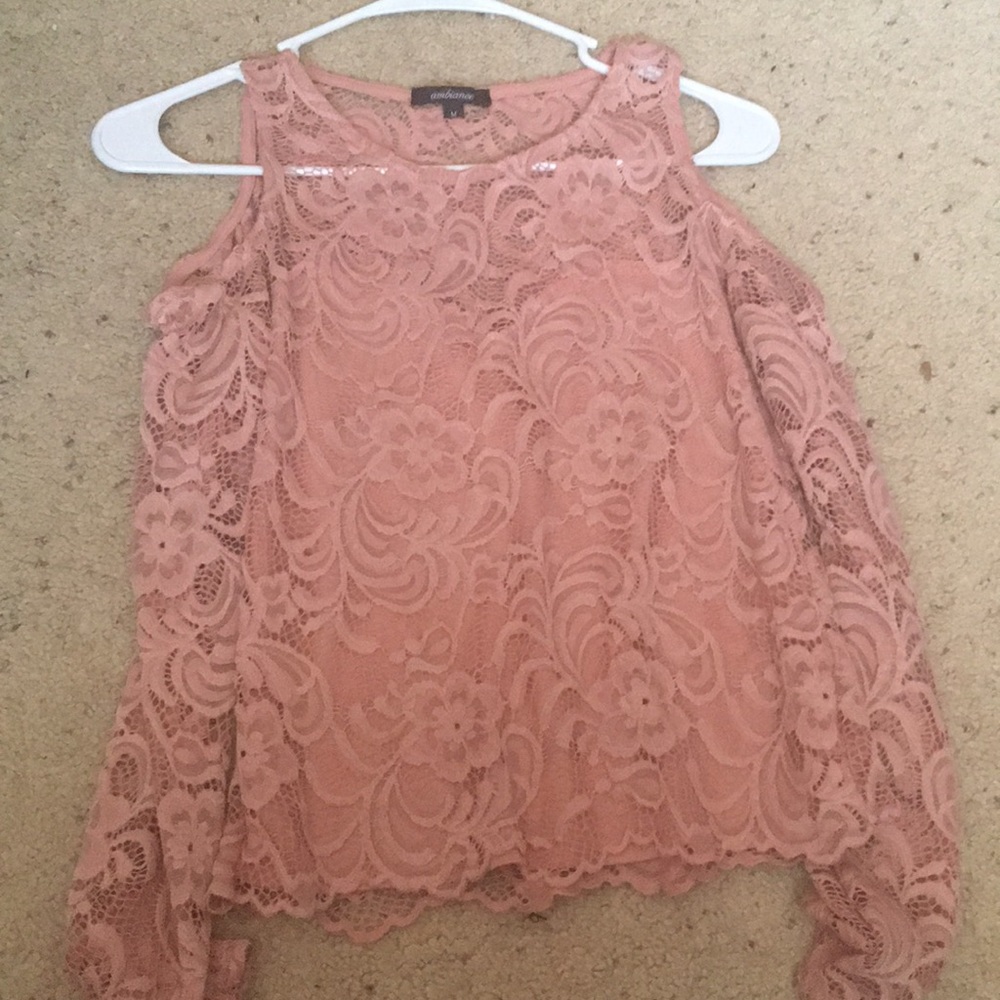 Light pink open shoulder top